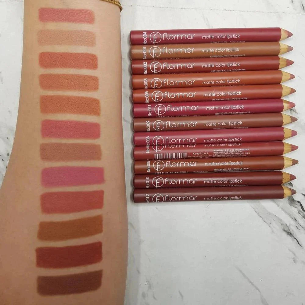 Flormar 12 Matte Lip Pencils: Rich Matte Finish with Long-Lasting Precision