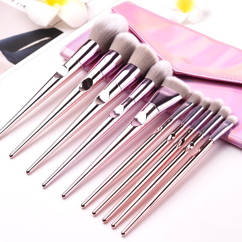 O.TWO.O 10PCS CHROME BRUSHES SET of 10
