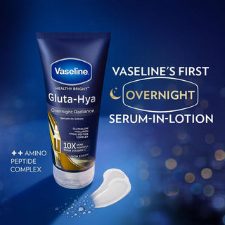 Vaseline Healthy Bright Gluta-Hya Over Night Radiance Repair Serum Burst Lotion, Revitalizes Skin Overnight, 200ml