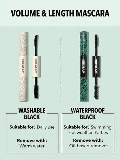 SHEGLAM 2-In-1 Black Volume & Length Washable & waterproof Mascara - Image 2